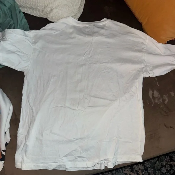 American Eagle Outfitters White Graphic Tee with Floral Skeleton - Picture 5 of 5